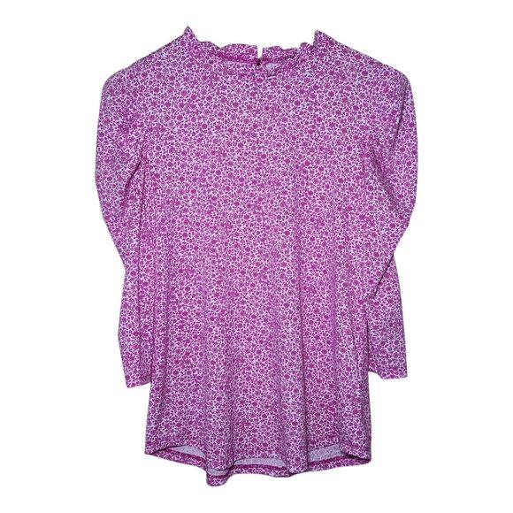 Adrianna Papell Tops - Adrianna Papell Pink Floral Top Women's Size Small High Neck 3/4 Sleeve Stretch